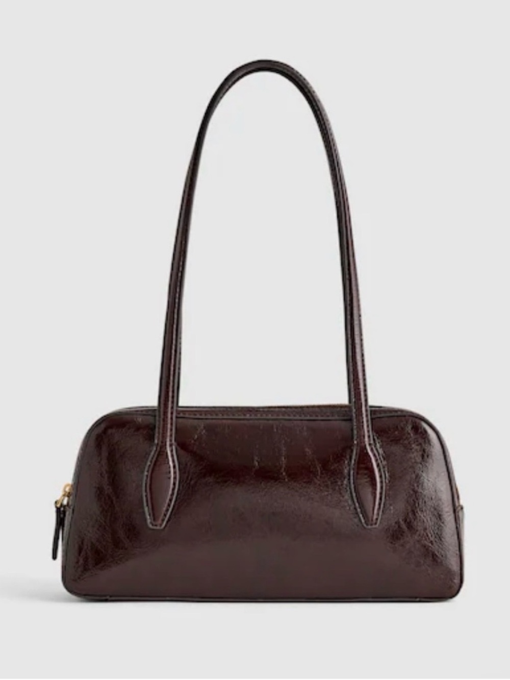 Madewell Top Zip Dark Brown Leather Shoulder Bag